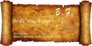 Brázay Fodor névjegykártya